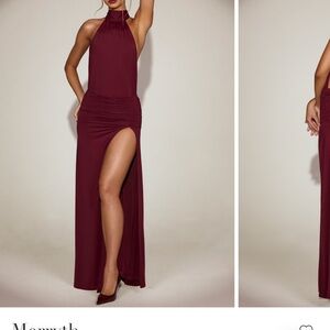Oh Polly Wine Backless Maxi Dress